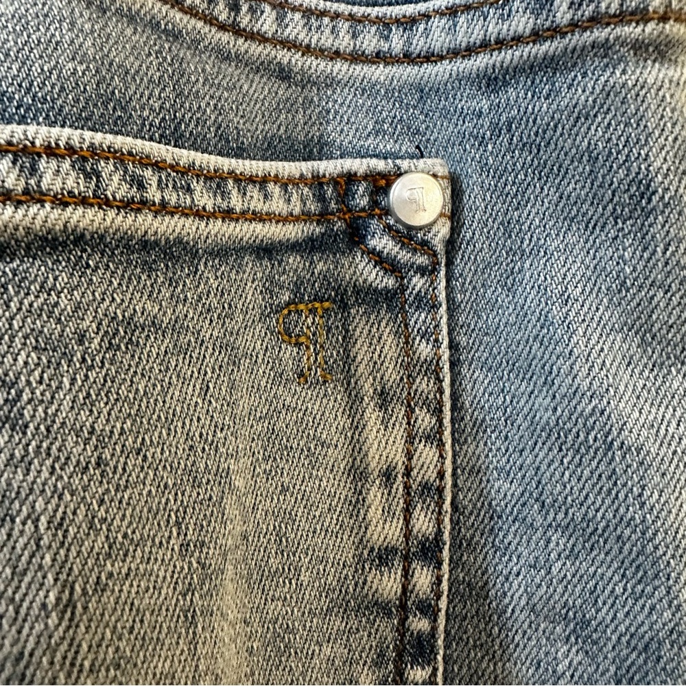 Pilcro High Rise Straight Leg Cropped Denim Jeans Size 33P Light Blue - Picture 8 of 12